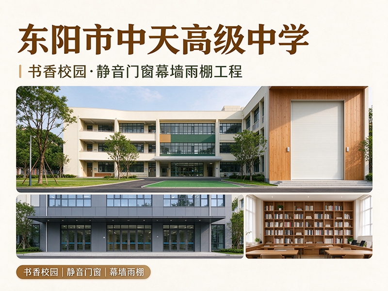东阳市中天高级中学｜书香校园·静音门窗幕墙雨棚工程